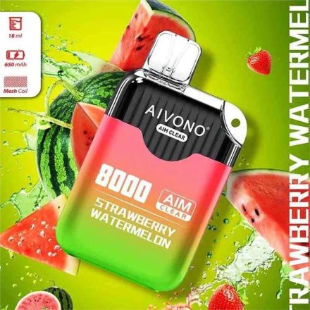 Aivono 8000 - Nicotine Free 0% disposable vape with strawberry watermelon flavor and 8000 puffs