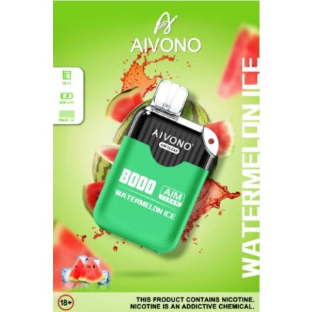 Aivono 8000 - Nicotine Free 0% disposable vape with watermelon ice flavor and 8000 puffs