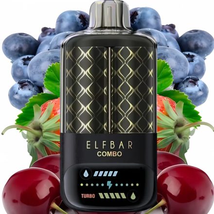 ELF BAR COMBO disposable vape with blueberry sour raspberry and cherry flavor and 25000 puffs