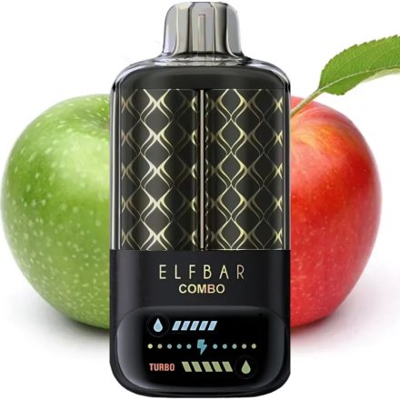 ELF BAR COMBO disposable vape with green appée double apple shisha flavor and 25000 puffs