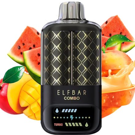 ELF BAR COMBO disposable vape with peach mango watermelon flavor and 25000 puffs