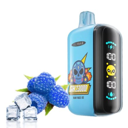 ELF BAR GH23000 rechargeable vape with blue razz ice flavor and 23000 puffs