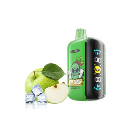     ELF BAR GH23000 rechargeable vape with green apple ice flavor and 23000 puffs