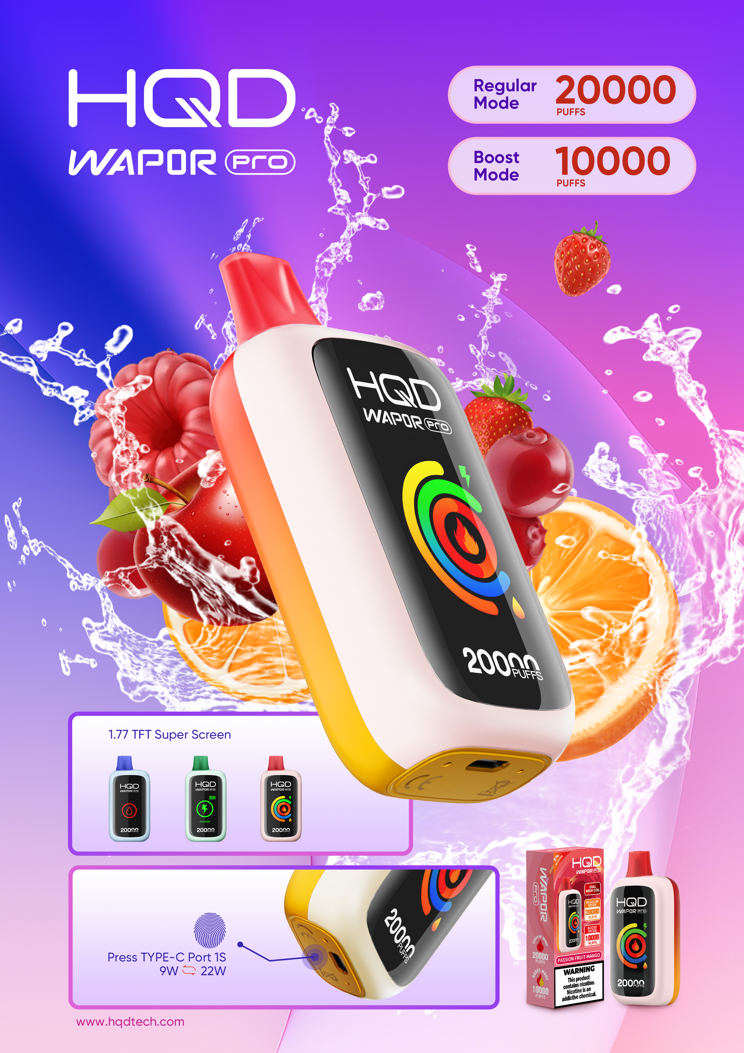 ELF BAR HQD Wapor Pro 20000 Disposable Vape Puffs